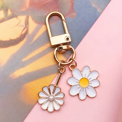 White Enamel Flower Charms Zinc Alloy Daisy Rose Sakura Pendants For DIY Necklace Bracelet Earring Jewelry Making Accessory