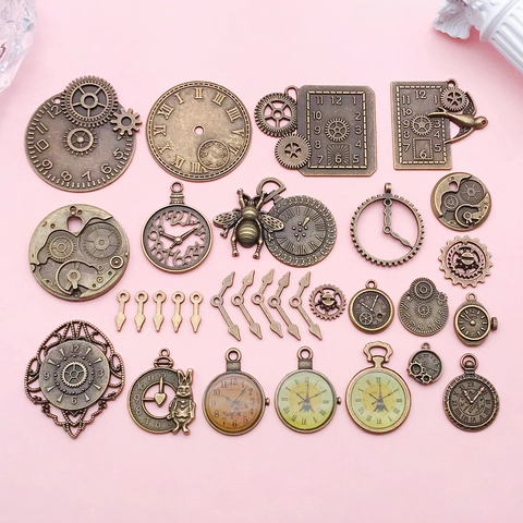 Vintage Steampunk Zinklegering Klok Tandwiel Hangers Voor DIY Sieraden Maken Antiek Brons Mechanische Ketting Charms Accessoires