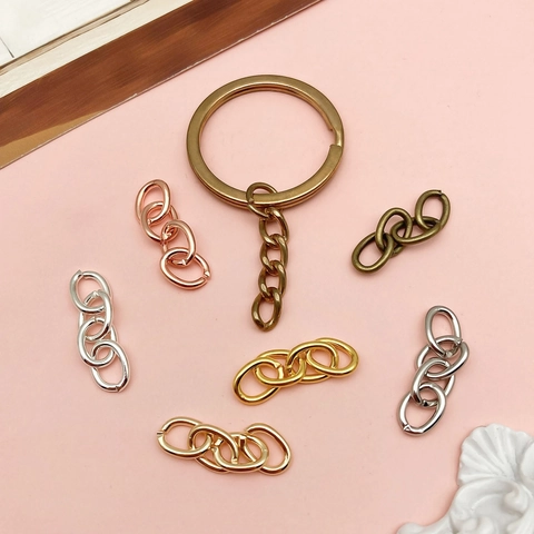 DIY Jewelry Making Metal Four-Section Chain Keychain Connection Links Iron Craft Chains Accessories For Handcraft Jewelry Bracelets Necklaces
