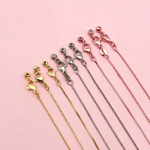 14K Gold Plated Copper DIY Necklace Chain Adjustable Box O Bead Chain For Jewelry Making Women Accessories Universal Chain