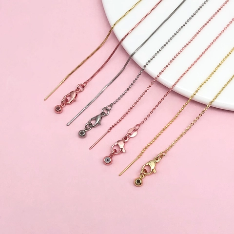 14K Gold Plated Copper DIY Necklace Chain Adjustable Box O Bead Chain For Jewelry Making Women Accessories Universal Chain
