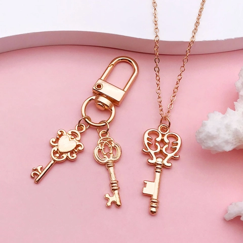 Vintage Alloy Key Charms Pendants DIY Jewelry Accessories For Necklace Bracelet Earring Making Gold Color Retro Hollow Key Shape Mixed Craft Charms