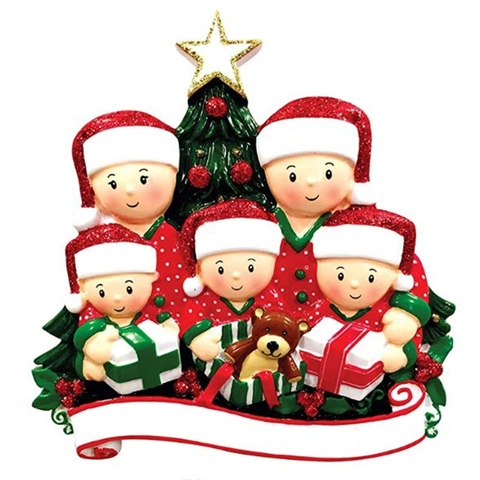 Christmas Family Personalized Resin Ornament Hand Painted Hanging Pendant Festive Holiday Tree Decoration Gift