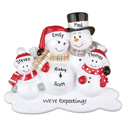 Resin Snowman Family Christmas Hanging Ornament Snowman Character Festive Home Tree Decoration Winter Holiday Party Ornament