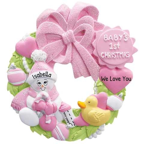 Ornamento Natalizio in Resina e Lega per il Primo Natale del Bambino Con Fiocco Anatra Gialla Cuore Decorativo Ciondolo da Appendere