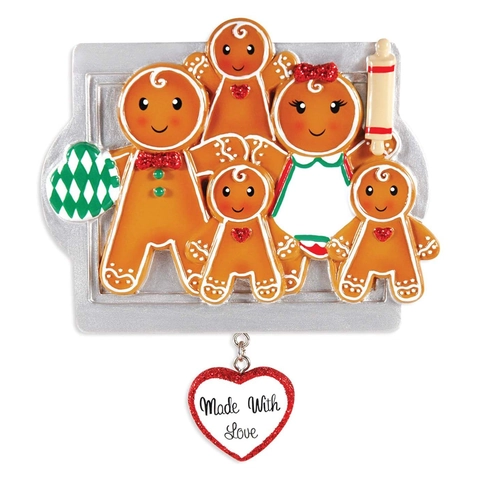 Weihnachten Lebkuchenmann Familie Hänger Harz Weihnachtsbaum Deko Mit Made With Love Herz Anhänger Für Zuhause Party