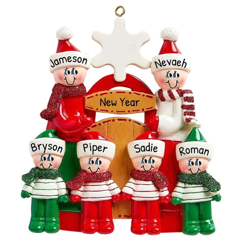 DIY Personalisierte Harz Weihnachten Familie Hängendes Ornament Schlitten Schneeflocke Weihnachtsbaum Dekoration Für Festliche Zuhause Party