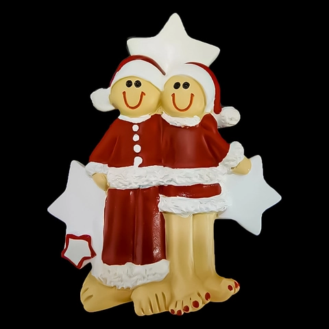 Ciondolo Pendente in Resina Babbo Natale Fratelli Dipinto a Mano Decorazione Albero di Natale Ornamento Festivo per Casa
