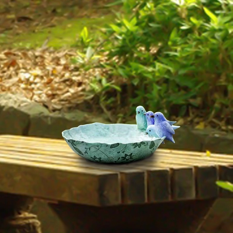 Vintage Hars Vogelvoederbak Buiten Tuindecoratie Hydroponische Bloempot Met Vogelornament Voor Tuin Landschapsarchitectuur