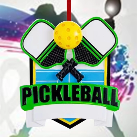 Pickleball Thema Sport Hängeornament Harz Schläger Ball Platz Muster Dekor Für Weihnachtsbaum Sportfans Feiertagsgeschenk