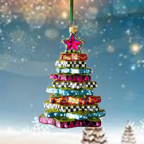 Kreativer Mehrfarbiger Lagen-Weihnachtsbaum Harz Anhänger Festival Haus Deko Baumförmiger Feiertags Dekoration Anhänger