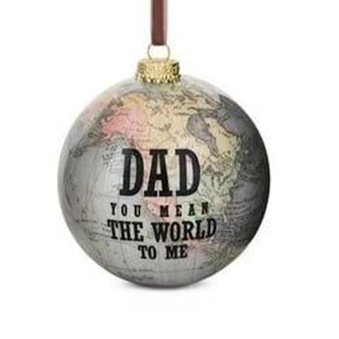 Ornamento Natalizio a Forma di Globo Vintage Mappa del Mondo Stampata Decorazione da Appendere per Papà e Mamma