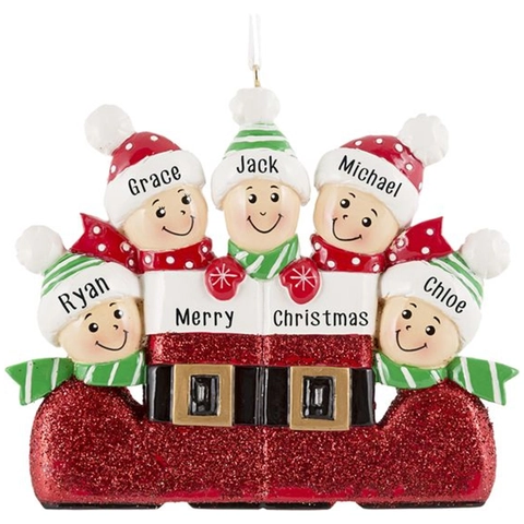 Ornamento Natalizio da Appendere in Resina per Famiglia a Forma di Stivale Decorazione Festiva per Albero Casa Festa Rosso Verde