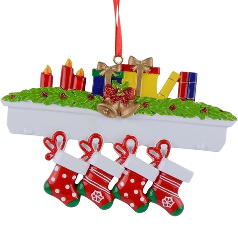 Decorazione Natalizia da Appendere al Camino in Resina con Calze Nome DIY Personalizzato Regalo per Famiglia Casa