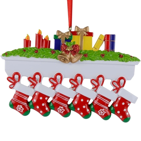 Decorazione Natalizia da Appendere al Camino in Resina con Calze Nome DIY Personalizzato Regalo per Famiglia Casa