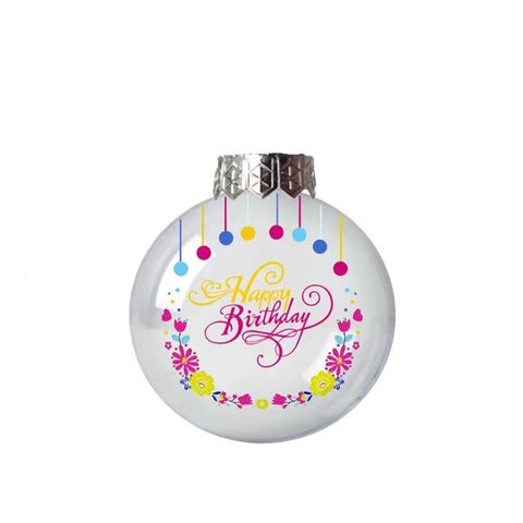 Creative Happy Birthday Hanging Ball Ornament Resin Alloy Party Decoration Sphere With Cake Balloon Print For Celebration