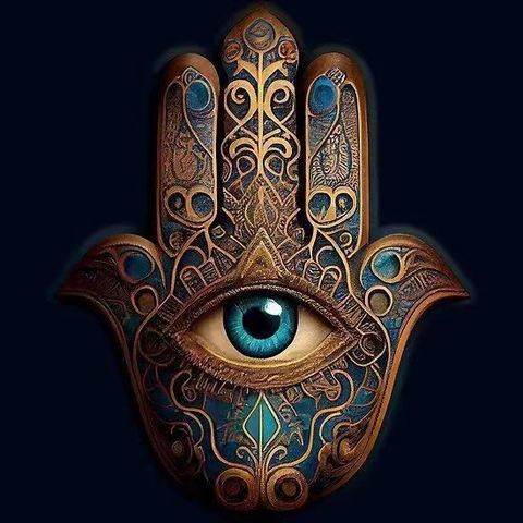 Kreatives Böses Auge Hamsa Hand Harz Hängende Dekoration Vintage Bronze Blau Palme Muster Weihnachten Deko Party Geschenk