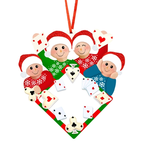 Harz Weihnachtsanhänger Familie Spielt Poker Personalisierte Hängende Dekoration Für Weihnachtsbaum Feiertag Haus Party Geschenk