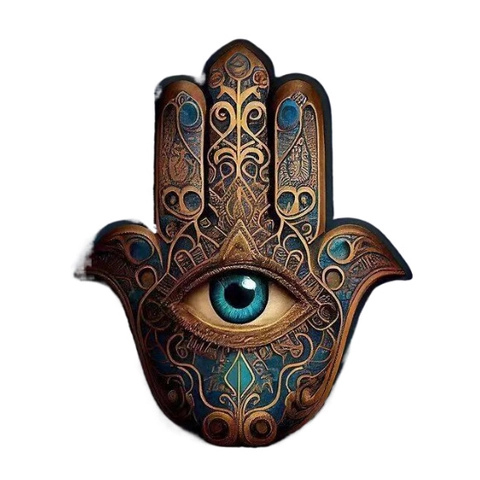 Kreatives Böses Auge Hamsa Hand Harz Hängende Dekoration Vintage Bronze Blau Palme Muster Weihnachten Deko Party Geschenk