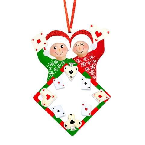Harz Weihnachtsanhänger Familie Spielt Poker Personalisierte Hängende Dekoration Für Weihnachtsbaum Feiertag Haus Party Geschenk