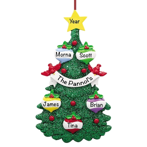 Weihnachtsbaum Harz Hängeanhänger Mit Glitzerndem Stern Und Vögeln DIY Namensschilder Heim Urlaub Party Dekoration Schmuck