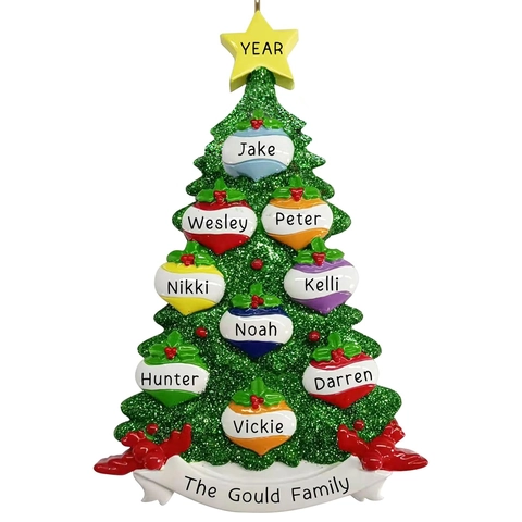 Weihnachtsbaum Harz Hängeanhänger Mit Glitzerndem Stern Und Vögeln DIY Namensschilder Heim Urlaub Party Dekoration Schmuck