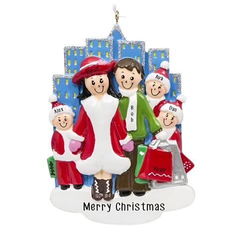 Kreative Weihnachts-Familien-Shopping DIY Harz Anhänger Handbemalt Gebäude Festliche Baum Deko Feiertag Heim Geschenk