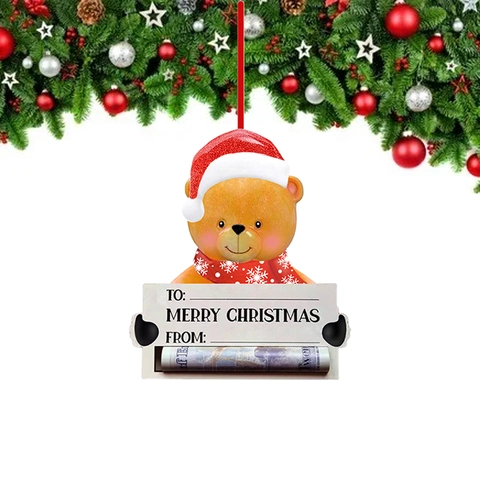 Portasoldi Natalizio in Resina Personalizzato Decorazione Creativa Appesa Babbo Natale Pupazzo di Neve Animali per Albero di Natale Regalo