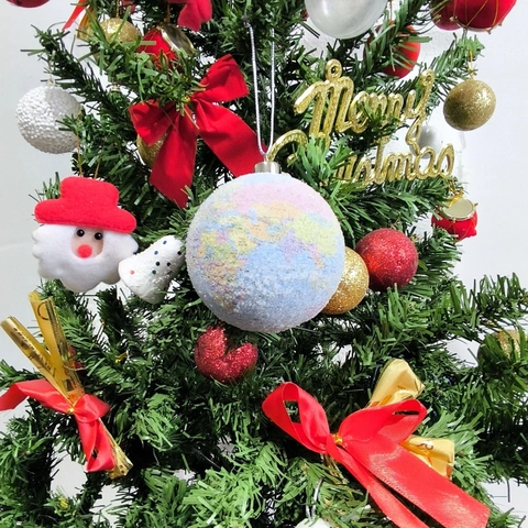 Weihnachtsdekoration Kugel Erdball Muster Bedruckt Kunststoff Aufhänger Für Weihnachtsbaum Feiertag Party Heim Dekoration