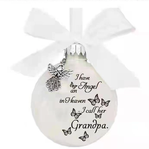 Angelo In Cielo Ornamento Di Natale Commemorativo Palla Di Plastica Con Fiocco In Raso E Ciondolo Angelo In Lega Per Casa