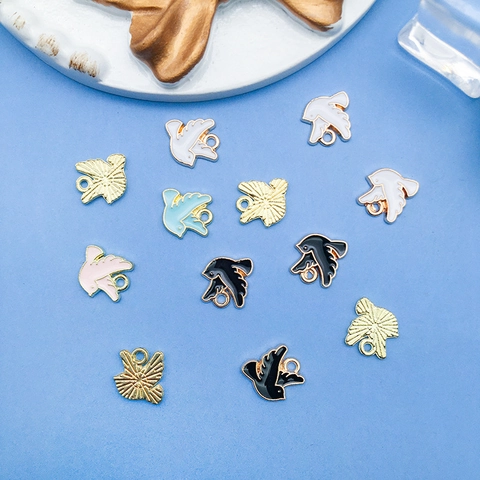 Cute Bird Dove Alloy Enamel Pendant Charms For DIY Jewelry Making Keychain Hair Accessories Cartoon Style Crafting Supplies