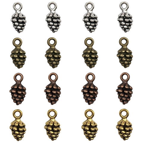 Pendentifs Pomme de Pin en Alliage Vintage pour la Fabrication de Bijoux DIY Charms en Métal de Noël pour Bracelets Colliers Artisanat