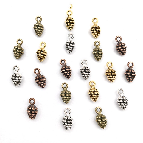 Pendentifs Pomme de Pin en Alliage Vintage pour la Fabrication de Bijoux DIY Charms en Métal de Noël pour Bracelets Colliers Artisanat