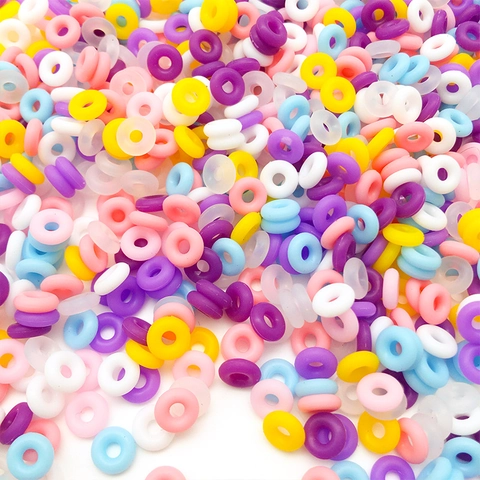 Colorful Silicone O Ring Positioning Beads Doughnut Stopper Beads For Jewelry Making DIY Earring Hooks Non Slip Spacer Rings