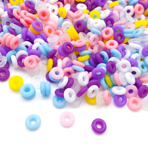 Colorful Silicone O Ring Positioning Beads Doughnut Stopper Beads For Jewelry Making DIY Earring Hooks Non Slip Spacer Rings