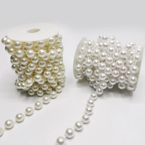 Artificial Pearl Bead String Decorative Chain For Wedding Party Scene Layout DIY Handcraft Accessory Plastic Resin Beads Garland