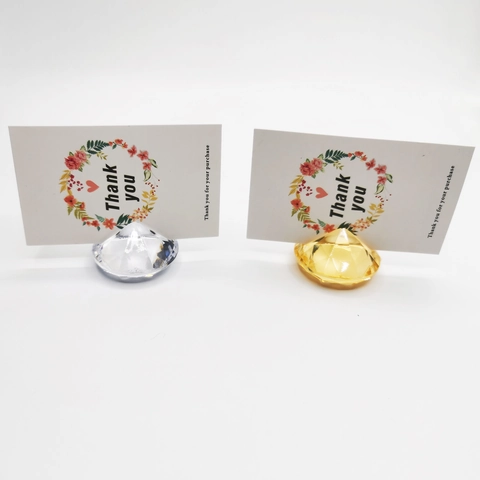 Porta Segnaposto a Forma di Diamante in Acrilico Supporto per Biglietti con Effetto Cristallo per Matrimonio Festa Ufficio