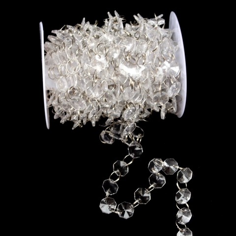 Transparente Acryl Achteckige Kristall Perlenkette Für Hochzeit Party Weihnachtsbaum Dekoration DIY Vorhang Zubehör