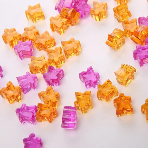 Colorful Transparent Crystal Humanoid Pawn Figures For Tabletop Board Game Components Toddler Educational Counting Activity Figures