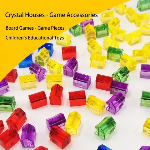 Transparante Plastic Hars Huis Bordspel Stukken Veelkleurige Monopoly Schaken Accessoires Voor Kinderen Educatieve DIY