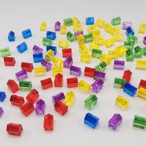 Transparante Plastic Hars Huis Bordspel Stukken Veelkleurige Monopoly Schaken Accessoires Voor Kinderen Educatieve DIY