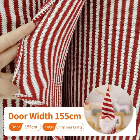 Christmas Red White Striped Knit Fabric Cotton Blend For DIY Crafts Doll Scarf Hat Sewing Decor Material