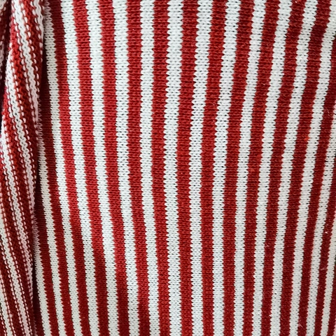 Christmas Red White Striped Knit Fabric Cotton Blend For DIY Crafts Doll Scarf Hat Sewing Decor Material