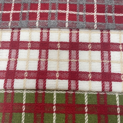 Christmas Plaid Fabric Yarn Dyed Cotton Blend Checkered Material For DIY Sewing Tree Skirt Stocking Festive Home Decor