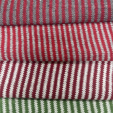 Christmas Yarn Dyed Striped Knit Fabric Cotton Blend Material For DIY Crafts Sweaters Scarves Home Decor Soft Fabric