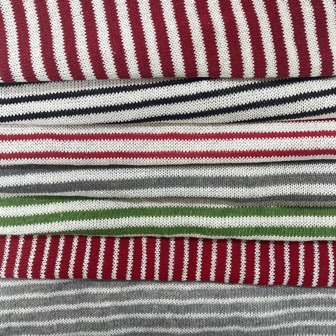 Soft Cotton Blend Striped Knit Fabric Horizontal Stripe Material For Christmas DIY Sewing Clothing Home Decor Crafts