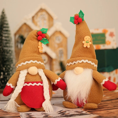 Weihnachten Lebkuchenmann Gnom Plüschpuppe Rudolph Gesichtslos Puppe Für Haus Fenster Deko Weihnachtsschmuck Geschenk