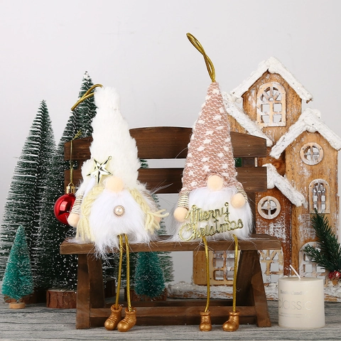 LED Leuchtende Weihnachten Zwerg Plüschpuppe Rudolph Hängende Dekoration Mit Pailletten Hut Merry Christmas Schild Für Feiertag Home Party Dekor