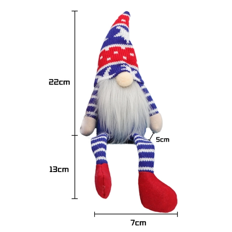 Decoración Día De La Independencia Gnomo Adorno Patriótico Elfo Muñeco Peluche Gorro De Punto Gnomo Piernas Largas Decoración