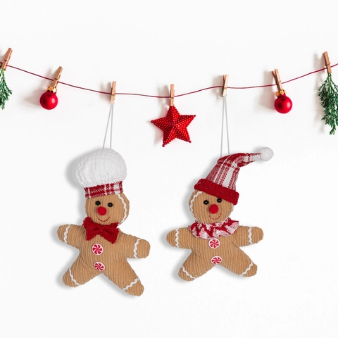 Christmas Gingerbread Man Plush Hanging Ornament Cute Cartoon Doll For Christmas Tree Window Display Festive Home Decoration Gift